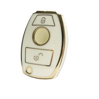 ΘΗΚΗ TPU ΓΙΑ MERCEDES ΜΕ 2 ΚΟΥΜΠΙΑ ΣΕ ΜΠΕΖ-ΧΡΥΣΟ