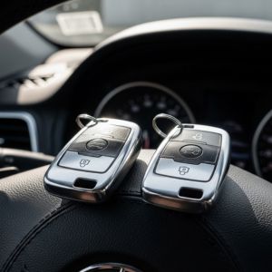 Δύο κλειδιά αυτοκινήτου με remote μετά από αντιγραφή και προγραμματισμό immobilizer.